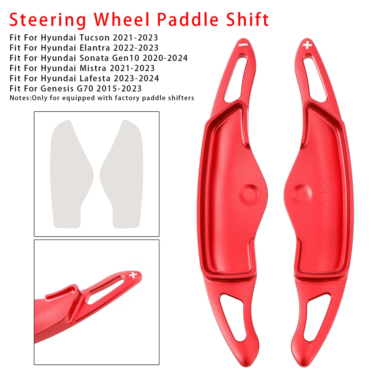 Steering Wheel Paddle Shifter Extension For Hyundai Tucson Aluminium Red