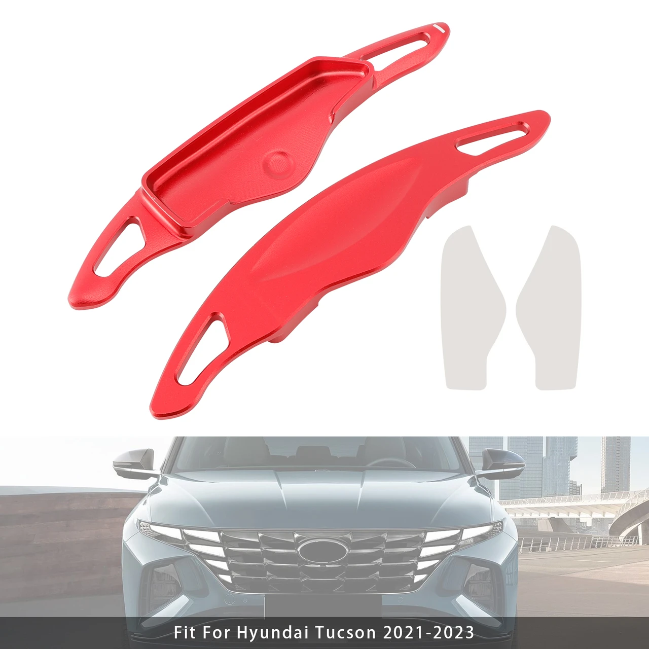 Steering Wheel Paddle Shifter Extension For Hyundai Tucson Aluminium Red