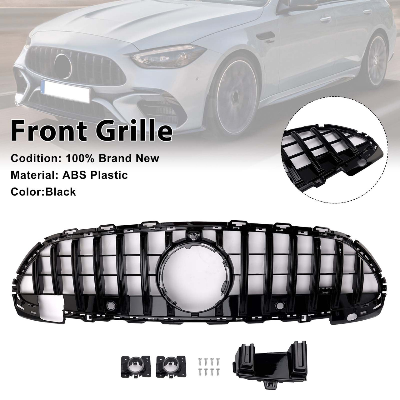 GTR Style Front Bumper Grille Grill fit Mercedes Benz W206 2022-2023 W/Camera