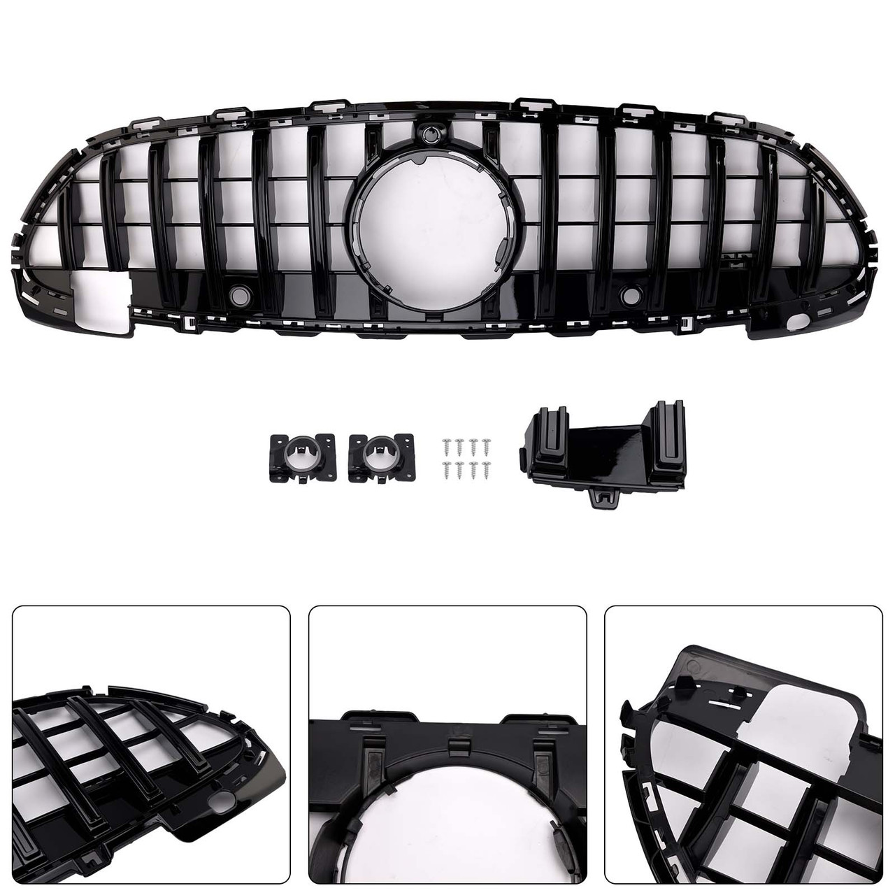 GTR Style Front Bumper Grille Grill fit Mercedes Benz W206 2022-2023 W/Camera