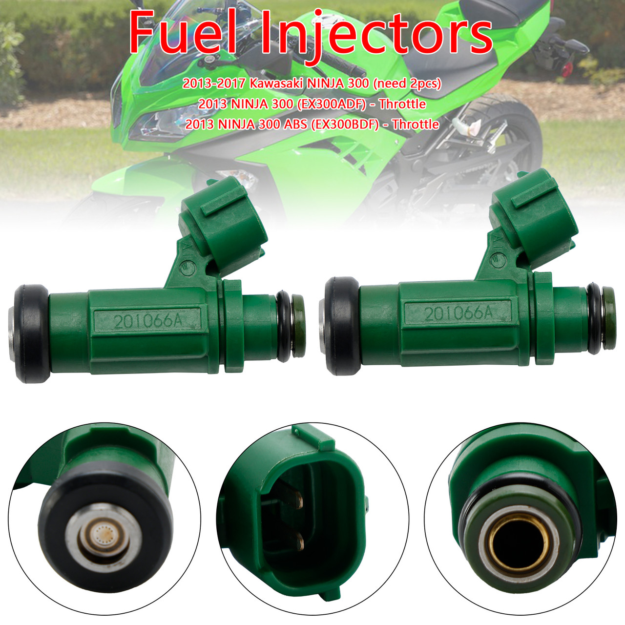2PCS 49033-0558 Fuel Injector For Kawasaki Versys-X 300 2017-2022 Ninja 300 2013-2017