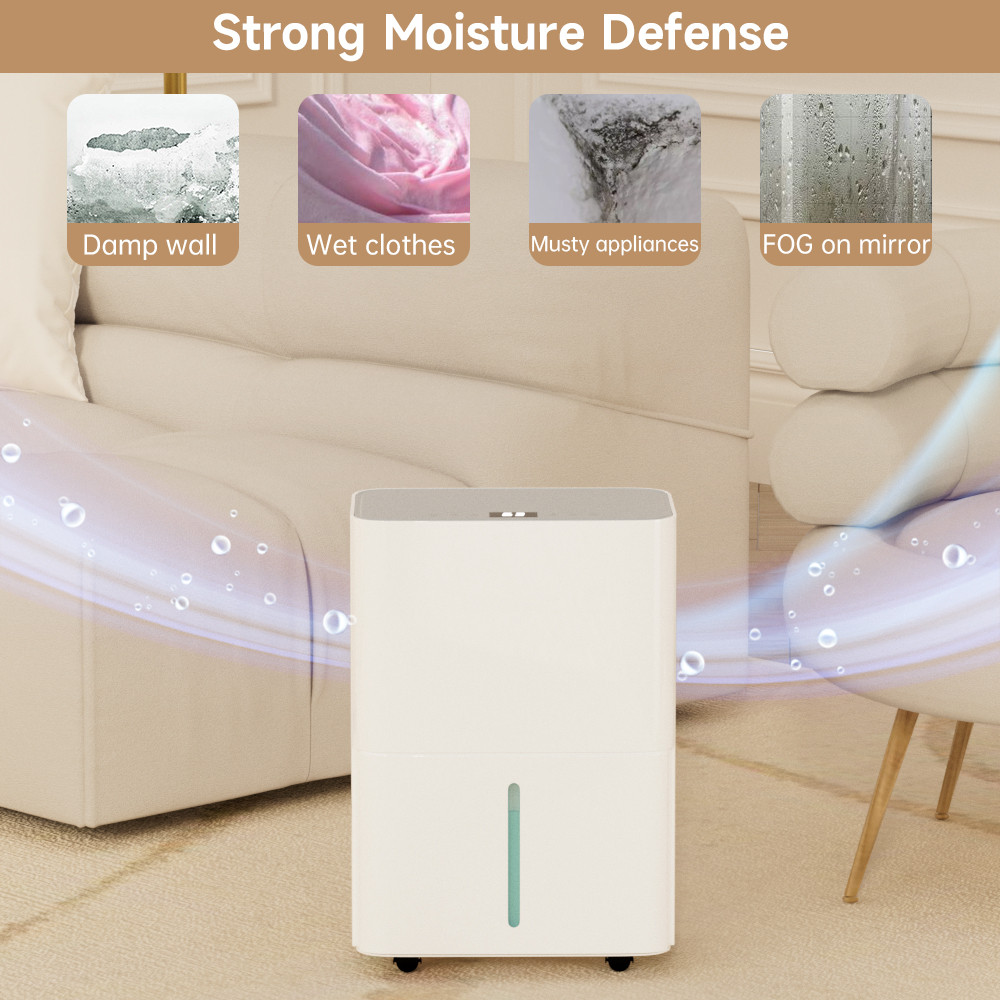 2500 Sq. ft Dehumidifier for Basement and Large Room, 26 Pints Dehumidifiers for Home with Drain Hose, Intelligent Humidity Control, 3 Modes, 24H Timer, Ideal for RV, Bathroom, Bedroom