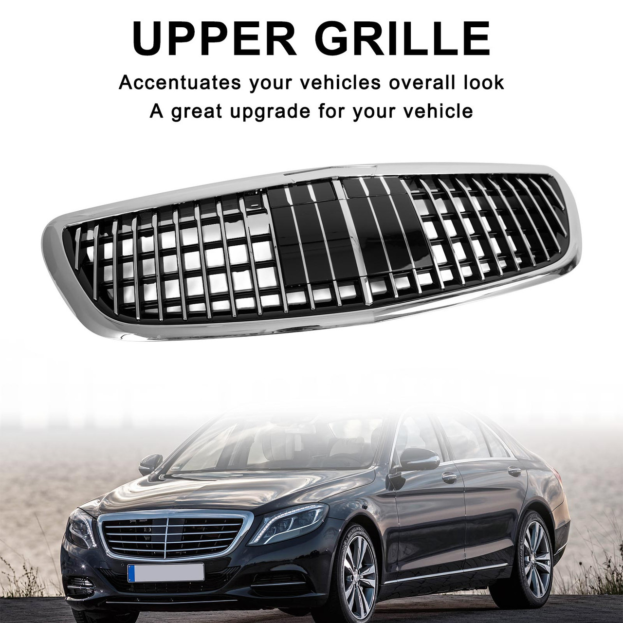 Front Bumper Upper Grille fit Mercedes Benz W222 S class 2014-2020 with ACC