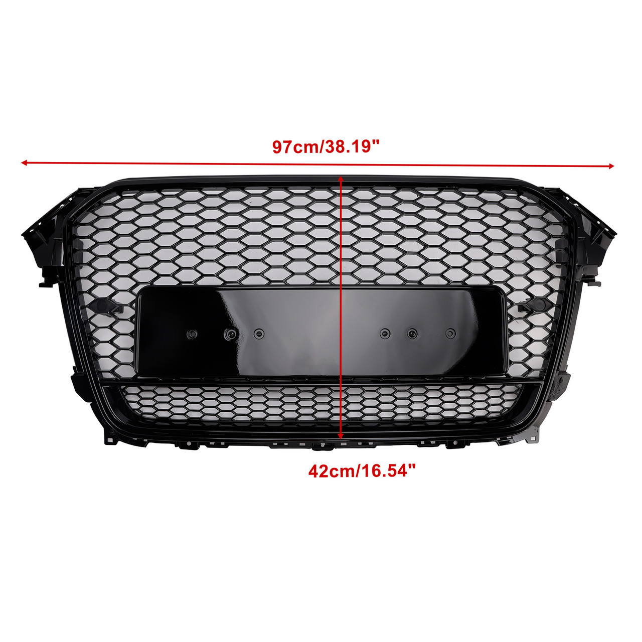 RS4 Style Front Bumper Grille Grill Fit Audi A4 S4 B8.5 2013-2016 w/ Quattro