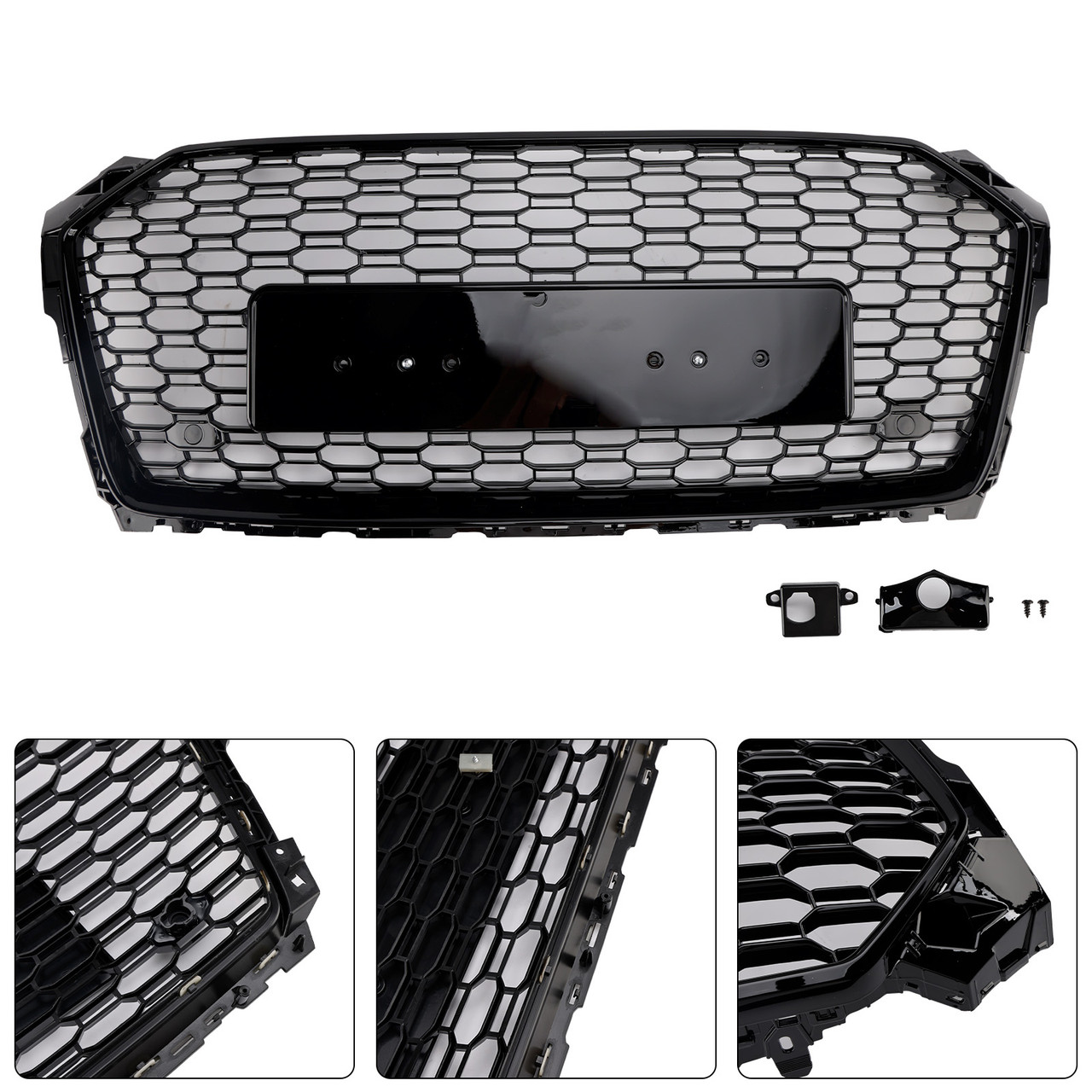 RS5 Style Sport Front Honeycomb Grille Grill Fit Audi A5 S5 B9 2017-2019