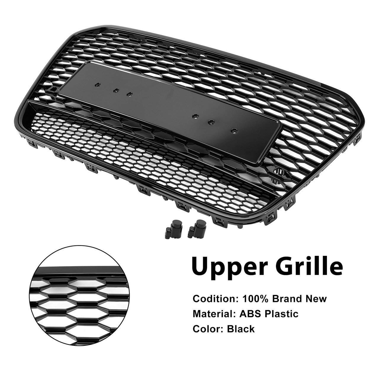 RS6 Style Front Mesh Honeycomb Grill Grille Fit Audi A6 S6 C7 2012-2015