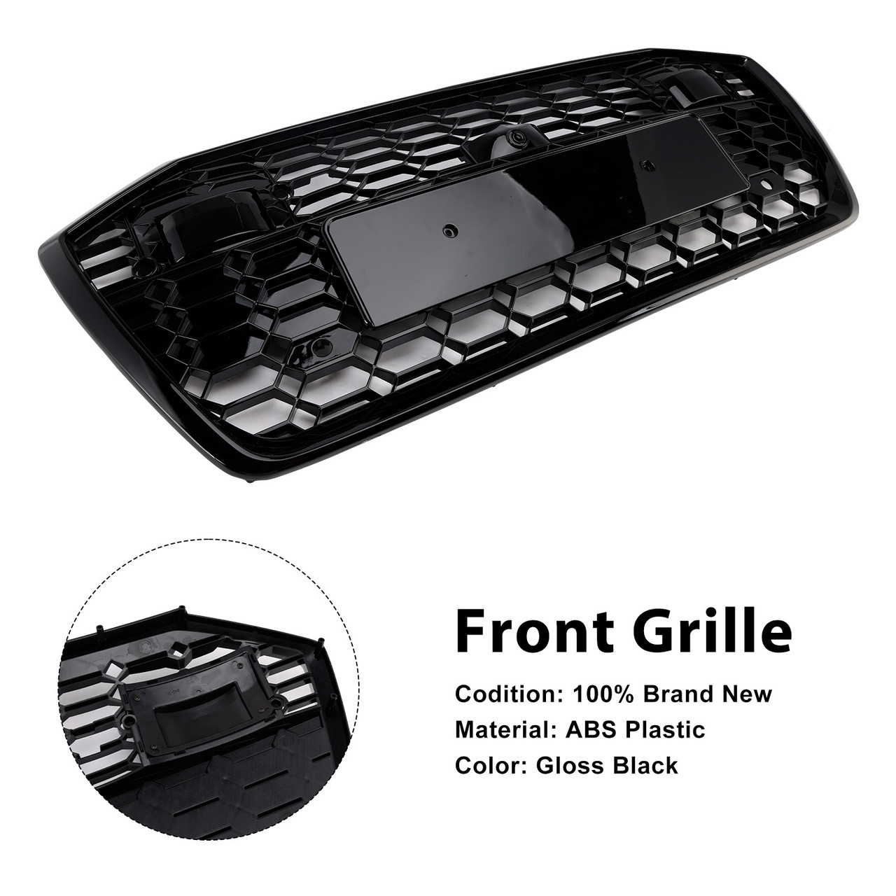 RS6 Style Honeycomb Mesh Front Grille Grill Fit Audi A6 S6 2019-2026 W/ACC