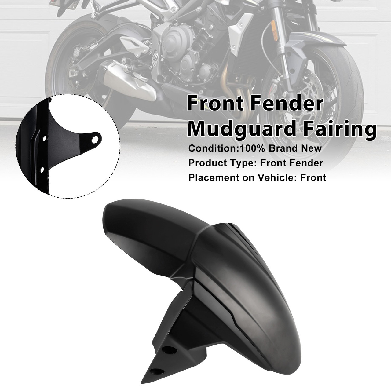 Front Fender Mudguard Fairing For Street Triple 765 R RS 2020-2025 Black