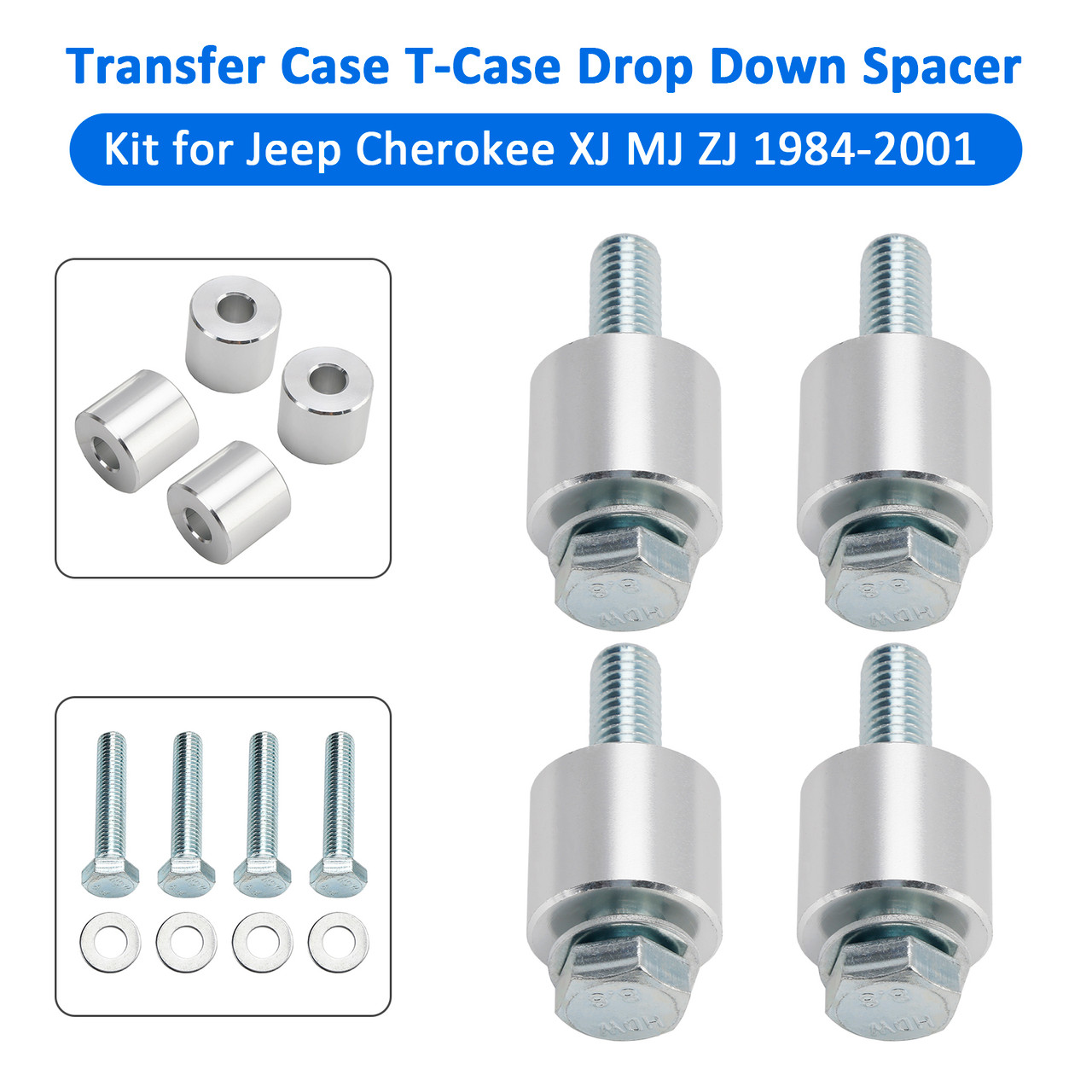 Transfer Case T-Case Drop Down Spacer Kit for Jeep Cherokee XJ MJ ZJ 1984-2001