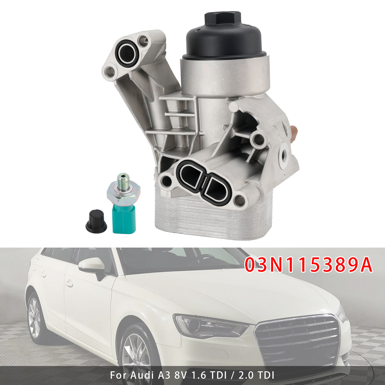 03N115389A Oil Filter Housing Oil Cooler For Audi Seat Skoda VW 1.6 2.0 TDI