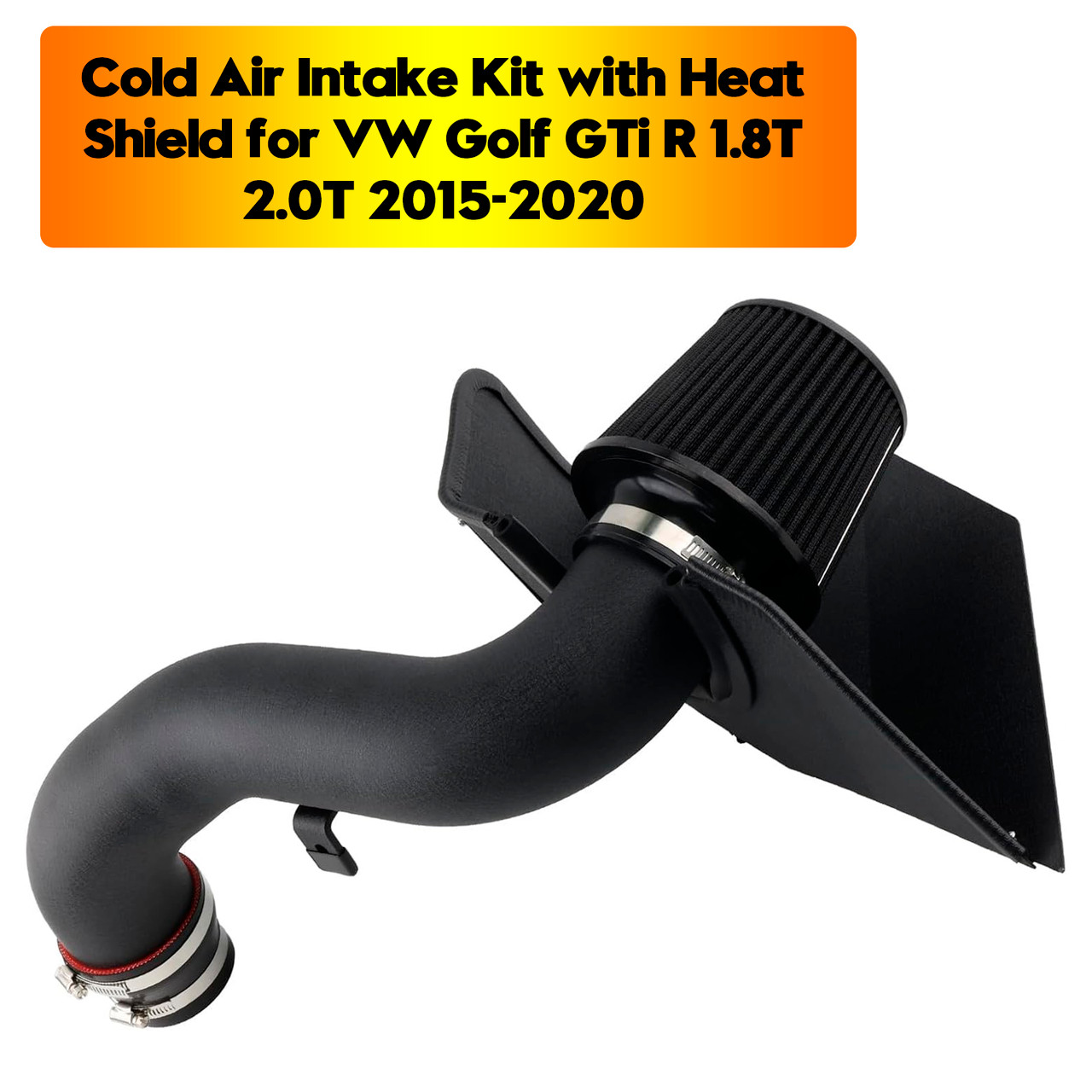 Cold Air Intake Kit with Heat Shield for VW Golf GTi R 1.8T 2.0T 2015-2020