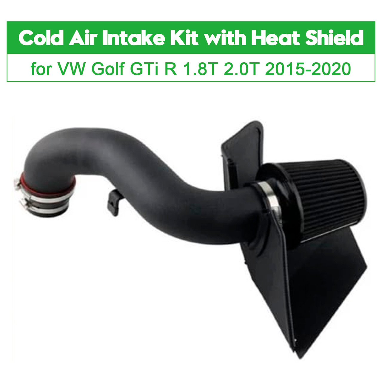 Cold Air Intake Kit with Heat Shield for VW Golf GTi R 1.8T 2.0T 2015-2020