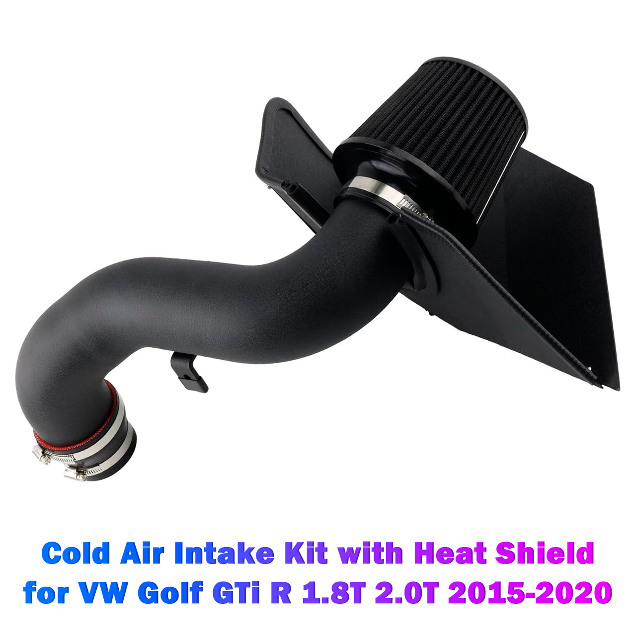 Cold Air Intake Kit with Heat Shield for VW Golf GTi R 1.8T 2.0T 2015-2020