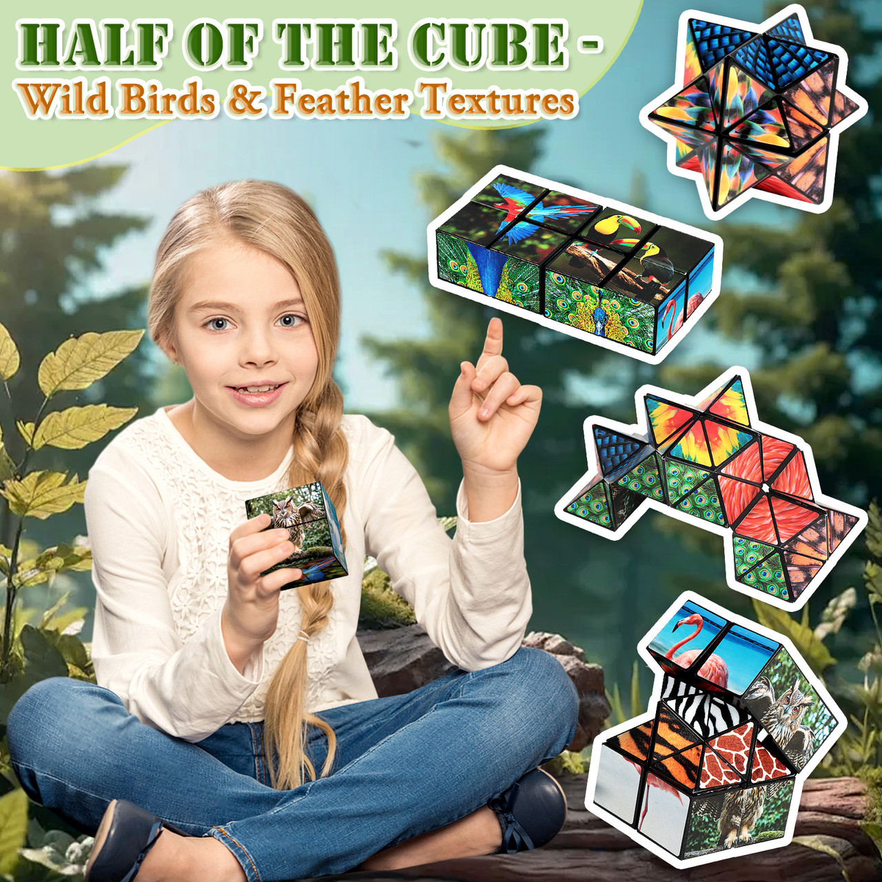 2 In 1 Animal Style Star Cube Magic Cube Set For Kid And Adult Toy Ages 8-12
