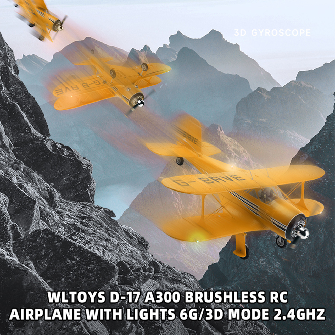 Wltoys D-17 A300 Brushless RC Airplane With Lights 6G/3D Mode 2.4Ghz Kid Toy