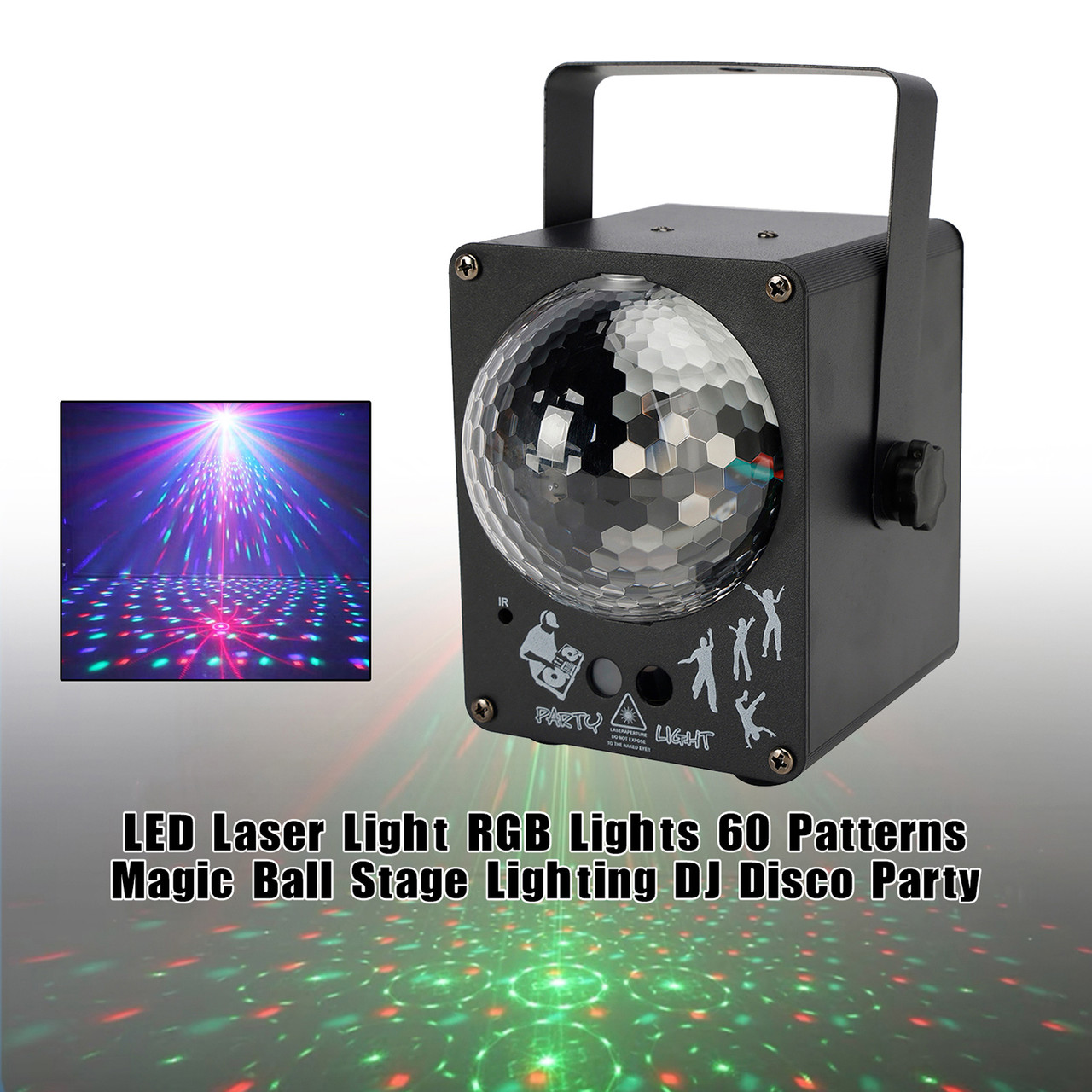 LED Laser Light RGB Lights 60 Patterns Magic Ball Stage Lighting DJ Disco Party