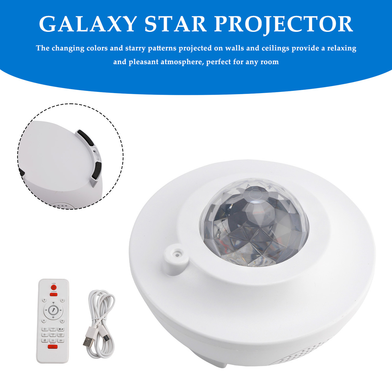 Projector Galaxy Starry Sky Night Light Ocean Star Party Lamp Bluetooth&Remote
