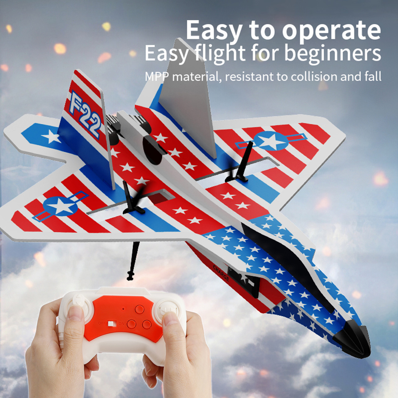 KF804 2.4G Remote Control Glider With Cool Light Flying Airplane Toy Gift Red