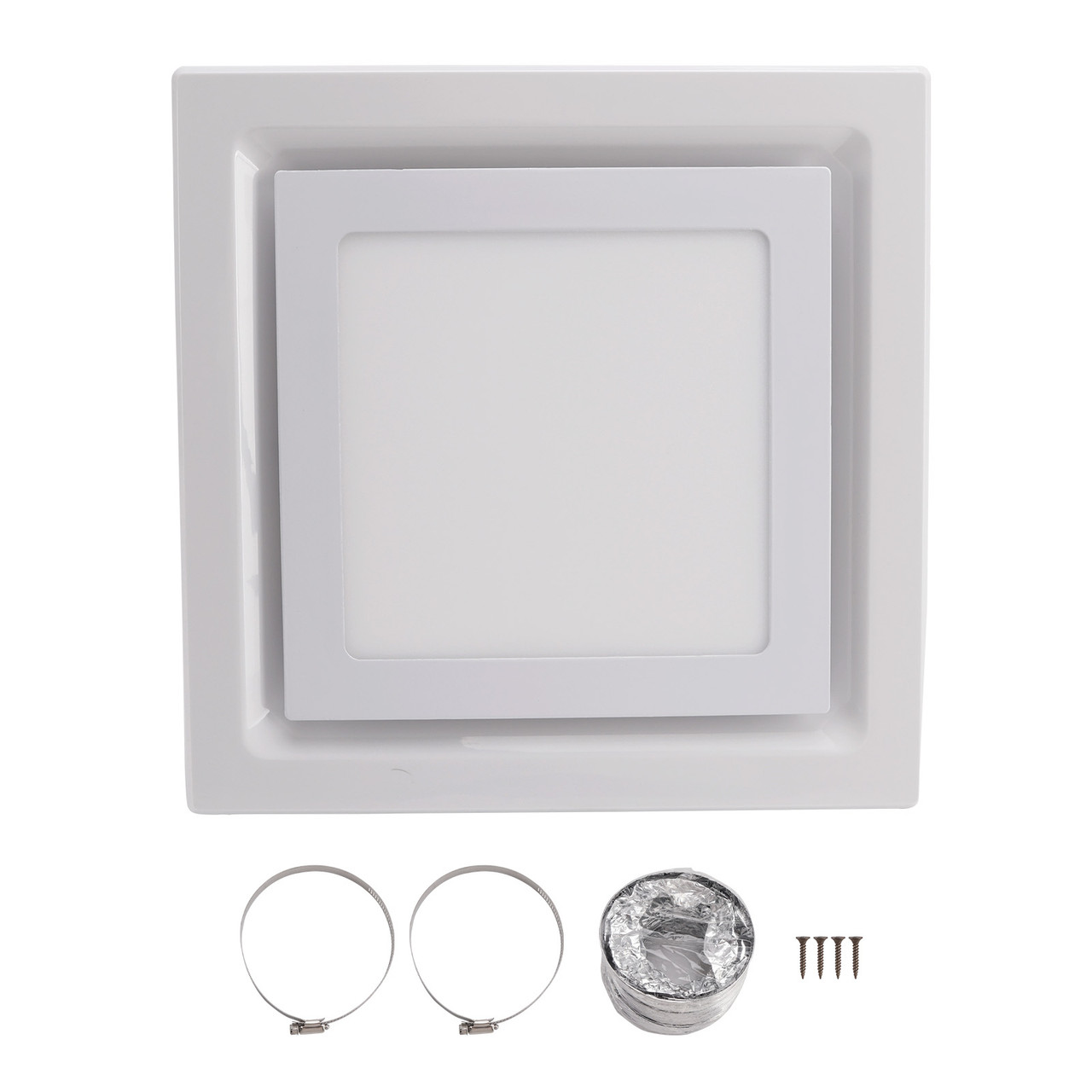 145 CFM 12" Bathroom Exhaust Fan 1.5sones Bath Fan Low Noise with Light