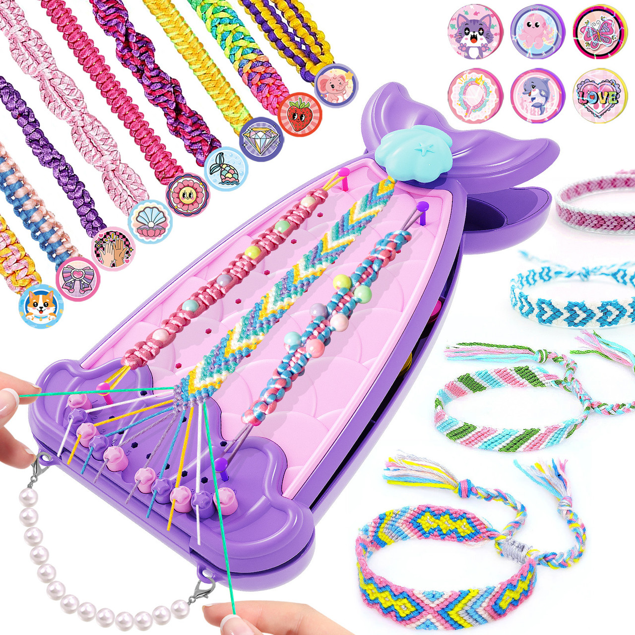 Friendship Bracelet Making Kit DIY Art Craft 6-12 Year Girl Birthday Gift Purple