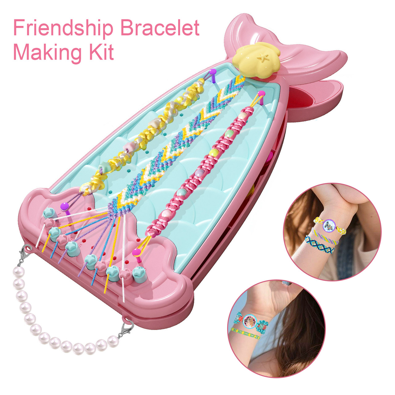 Friendship Bracelet Making Kit DIY Art Craft 6-12 Year Girl Birthday Gift Pink