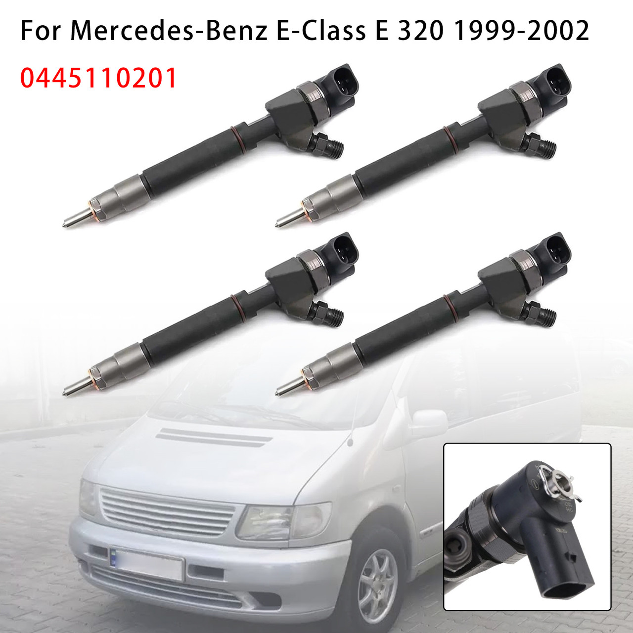 4Pcs Fuel Injector For Mercedes-Benz E-Class E 320 1999-2002 0445110201