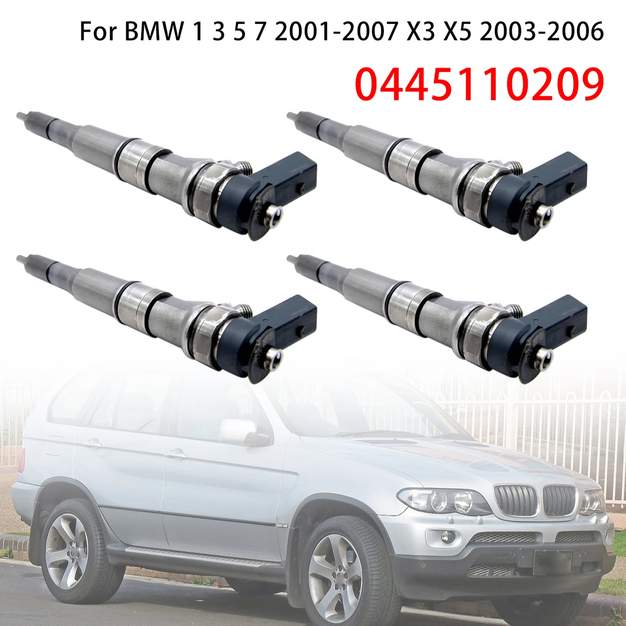 4Pcs Fuel Injector For BMW 1 3 5 7 2001-2007 X3 X5 2003-2006 0445110209