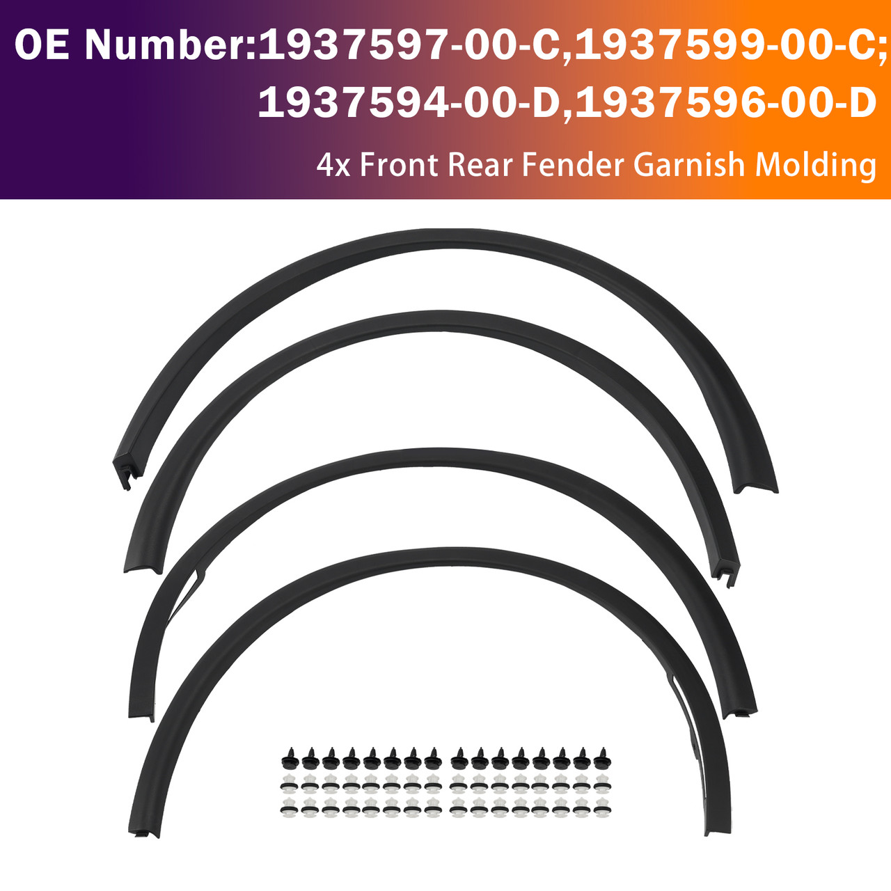 4X Front Rear Fender Molding For Tesla Model Y 2025-2026