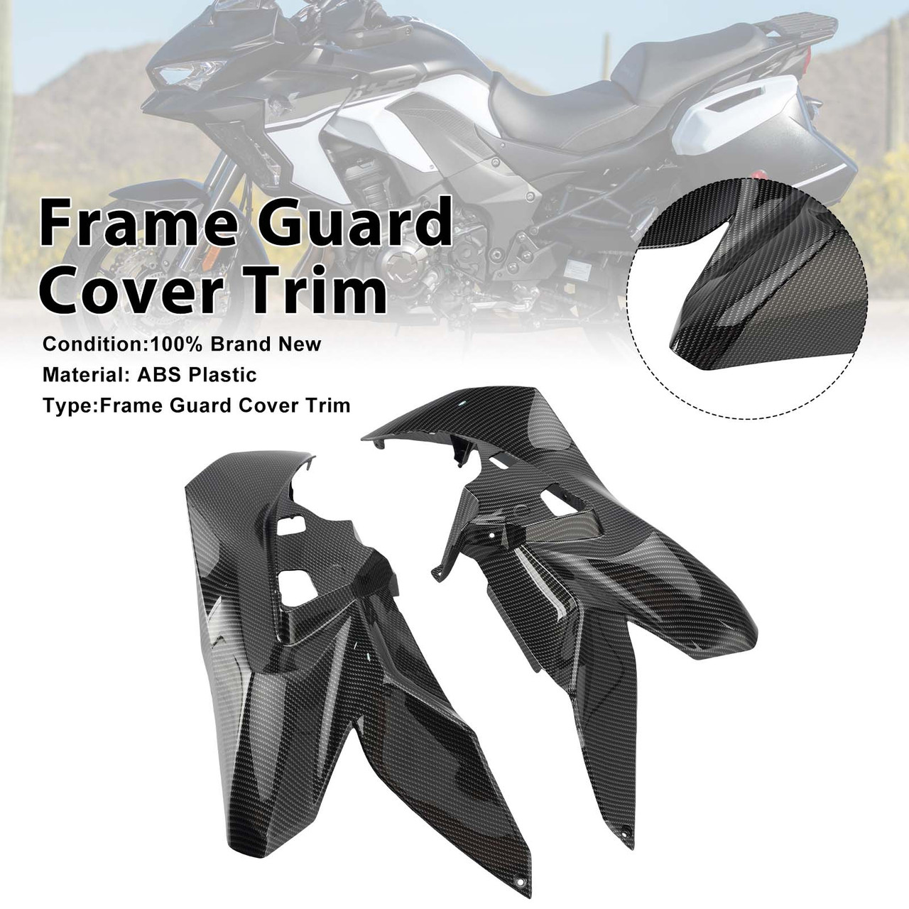 Frame Guard Side Cover Fairing For Kawasaki Versys 1000 2019-2024 Carbon