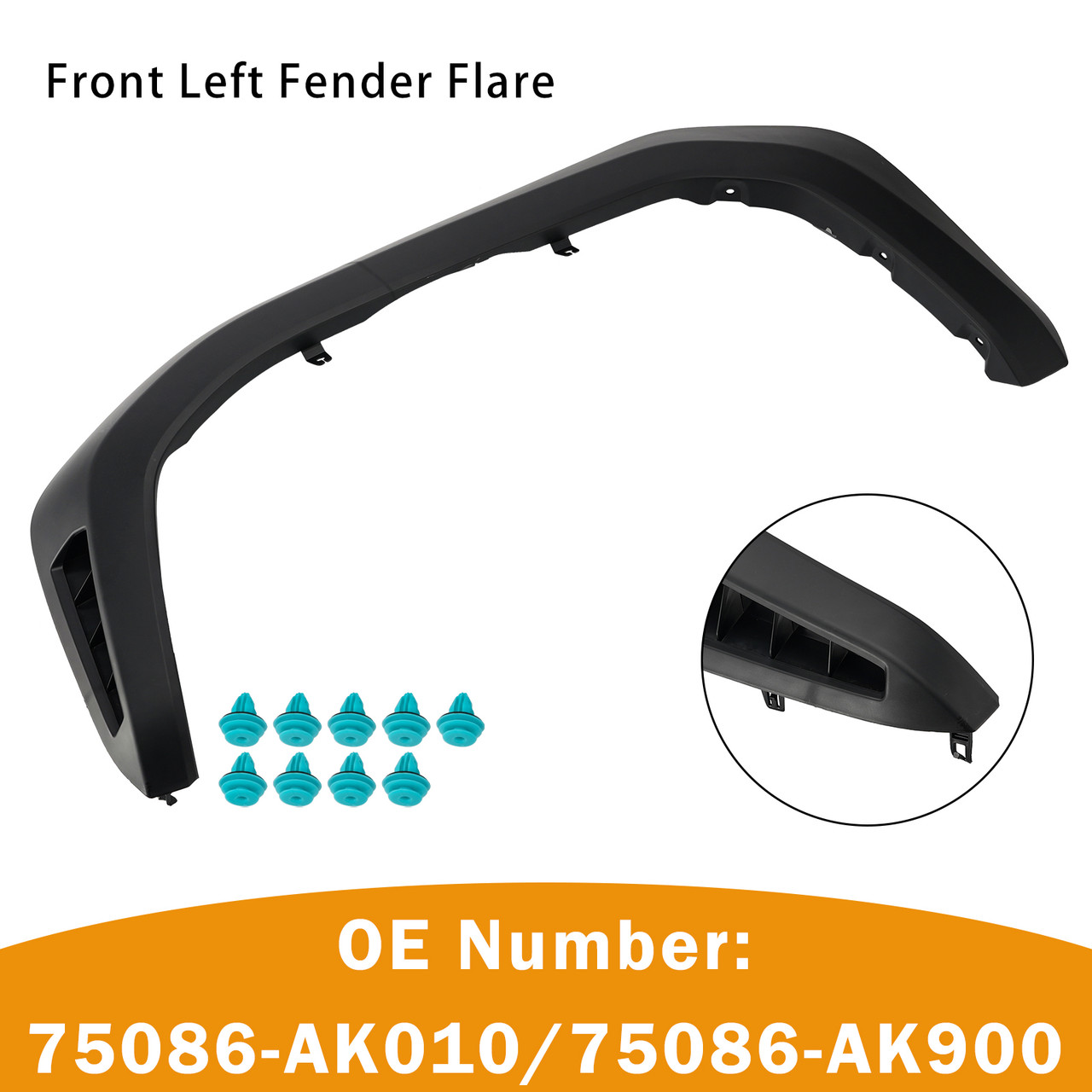 Front Left Fender Flare 75086-AK900 With Clips For Toyota Tacoma 2024-2026