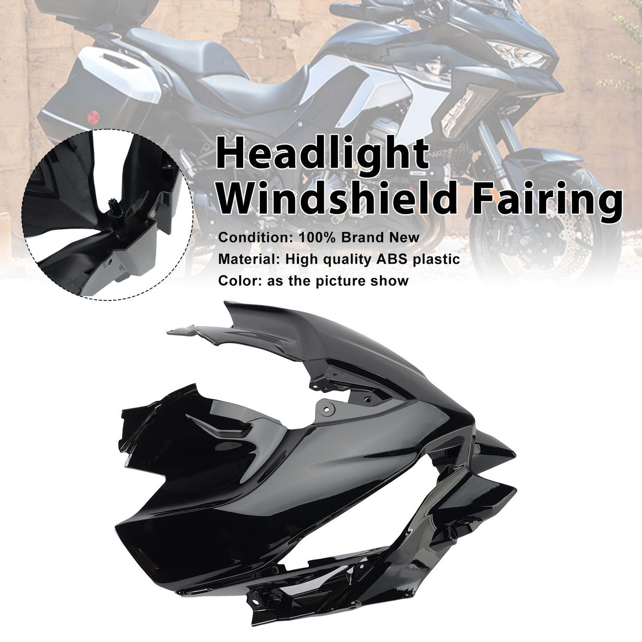 Headlight Windshield Cover Fairing For Kawasaki Versys 1000 2019-2024 Black