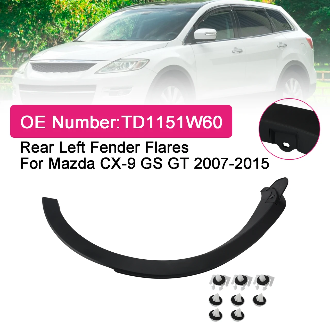 Rear Left Fender Flares TD1151W60 For Mazda CX-9 GS GT 2007-2015