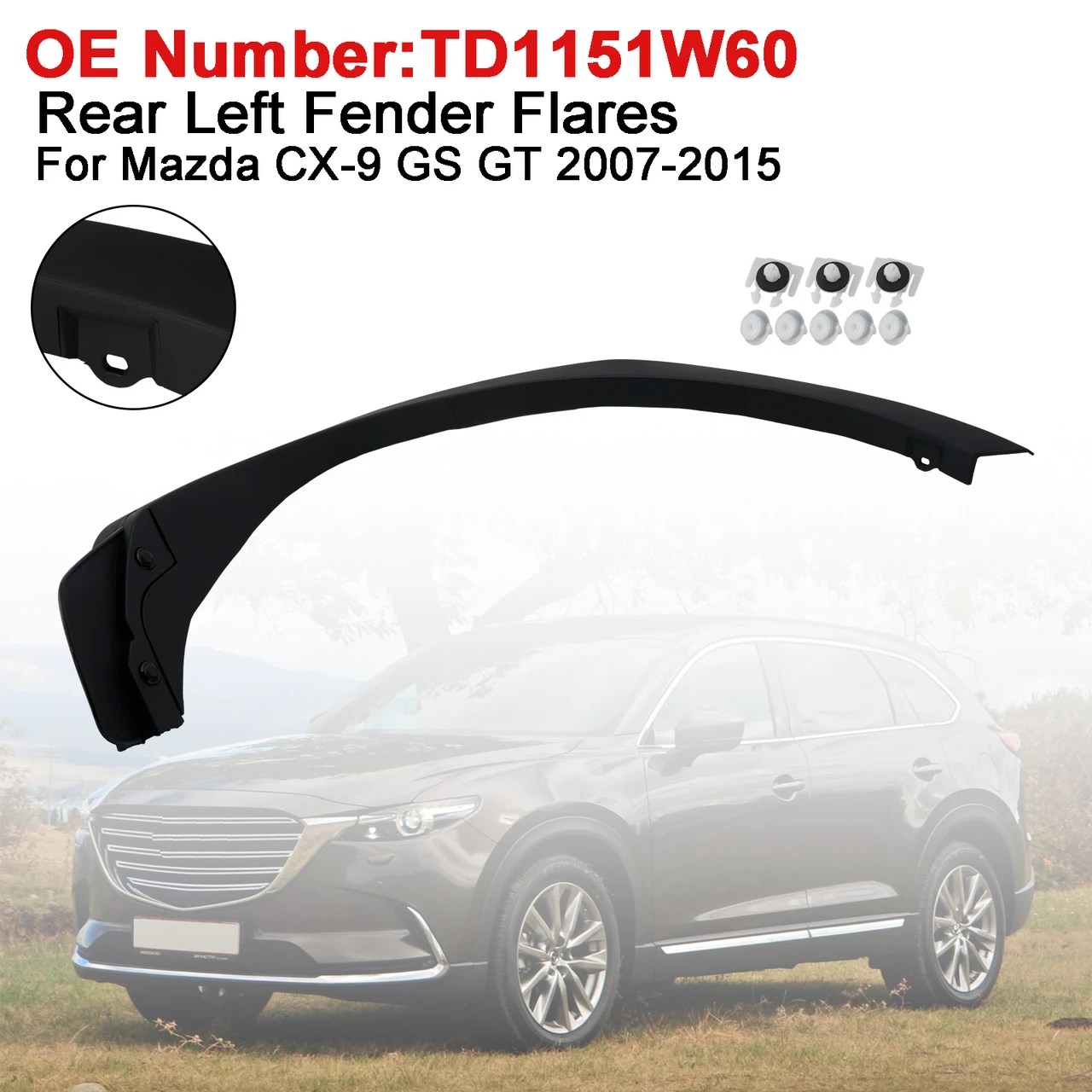 Rear Left Fender Flares TD1151W60 For Mazda CX-9 GS GT 2007-2015