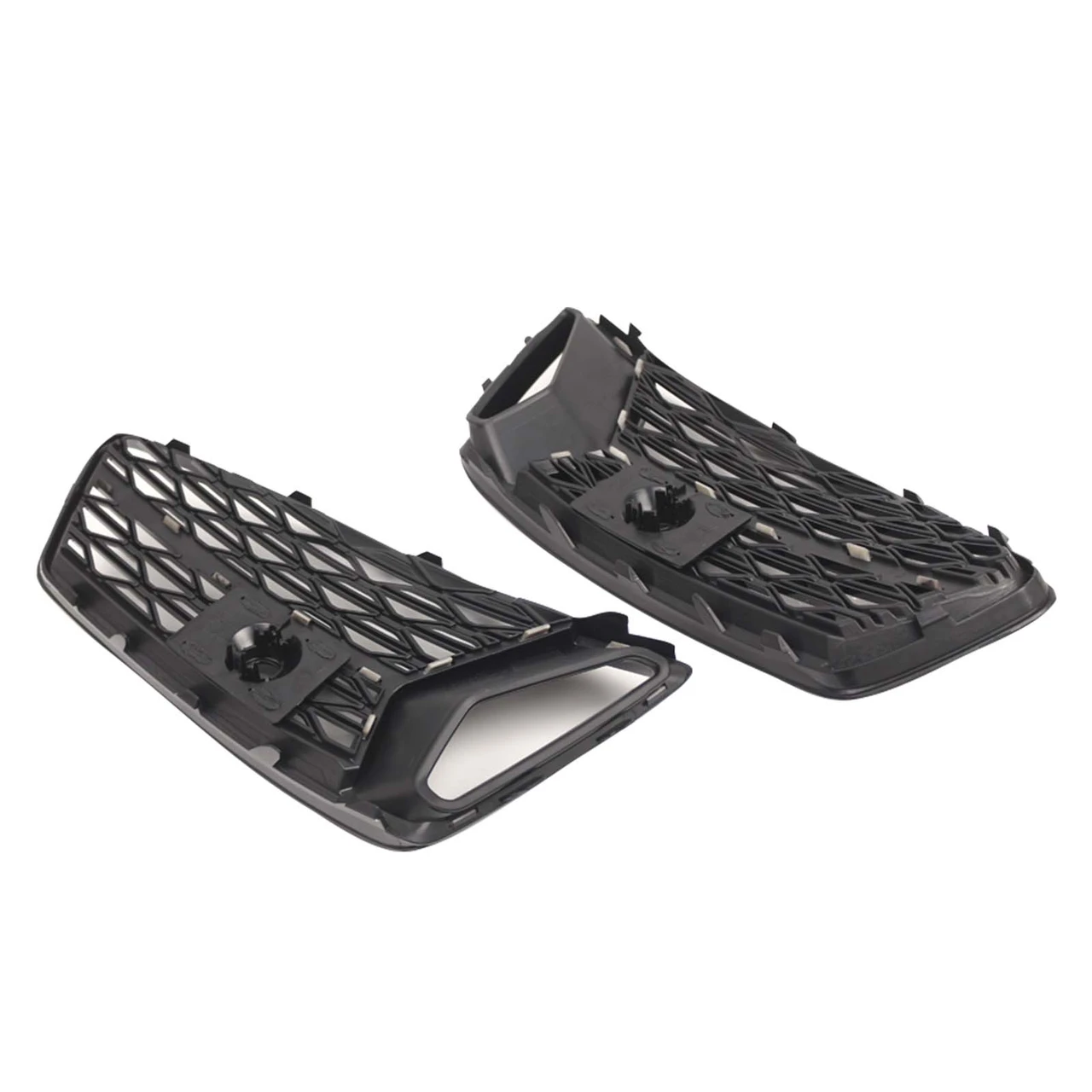 2PCS Front Bumper Grill Grille Fog Light Cover Fit Audi A6 C8 2019-2023