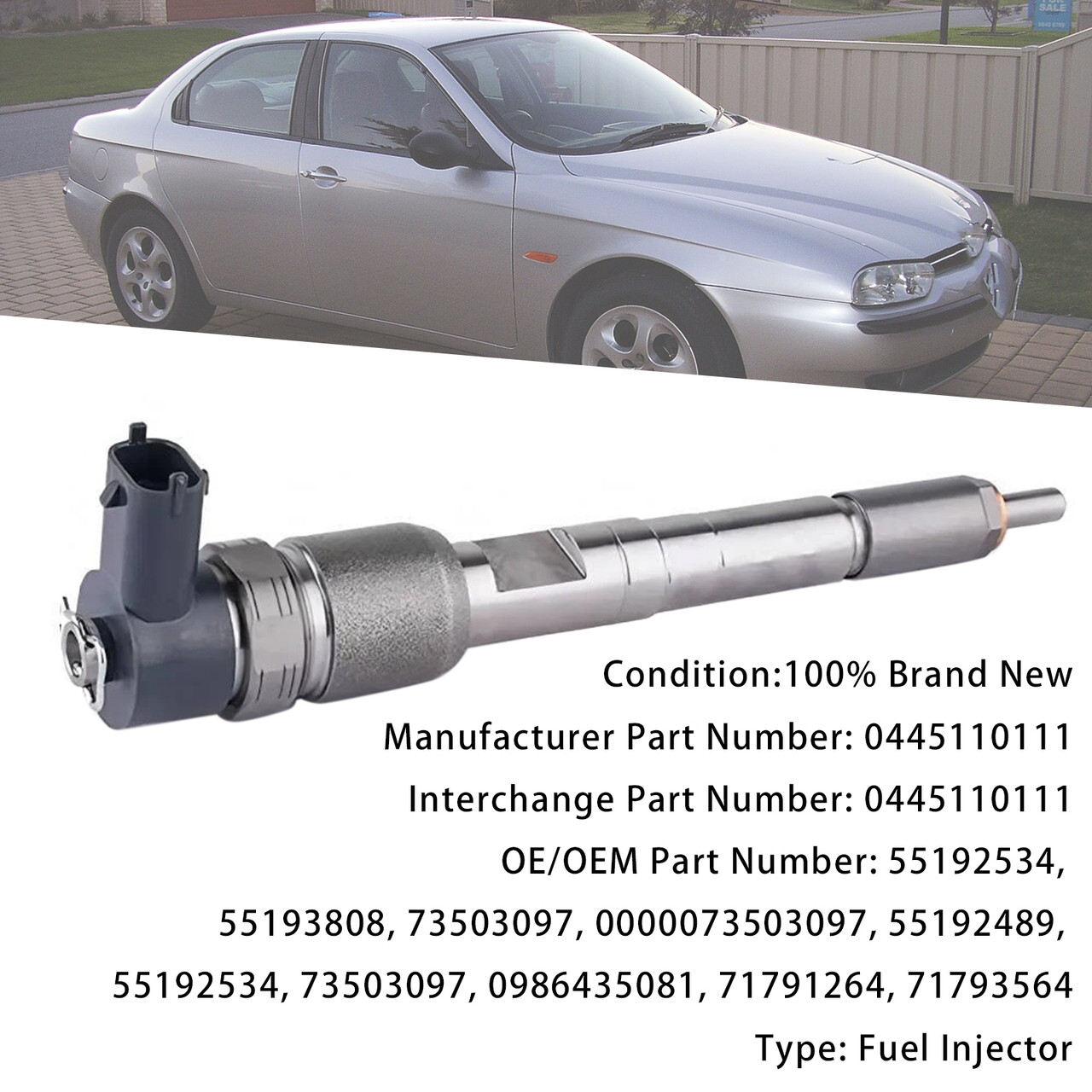1Pcs Fuel Injector For Alfa Romeo 147 156 166 1.9 JTD 2001-2010 0445110111