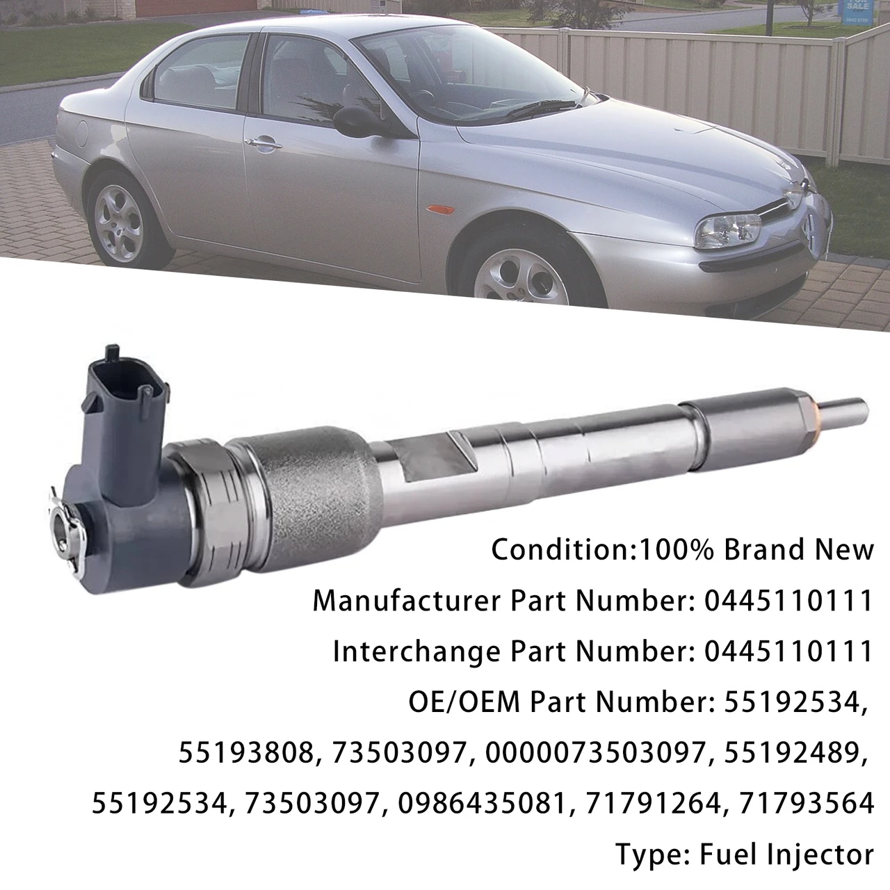 1Pcs Fuel Injector For Alfa Romeo 147 156 166 1.9 JTD 2001-2010 0445110111