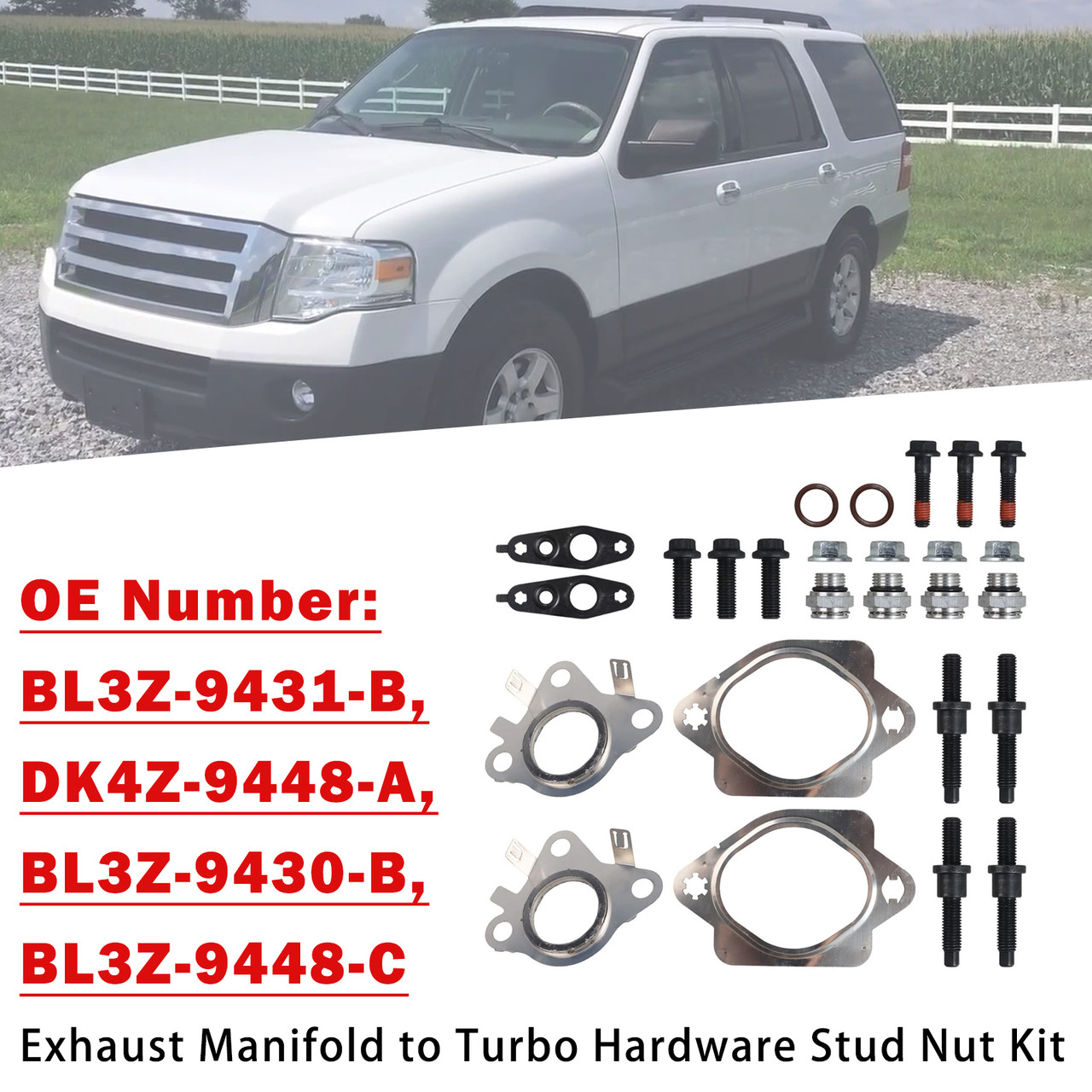 Exhaust Manifold to Turbo Hardware Stud Nut Kit for Ford 3.5L EcoBoost V6