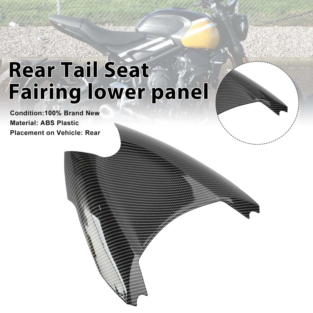 Rear Tail Seat Fairing lower panel For Trident 660 2022-2025 Carbon
