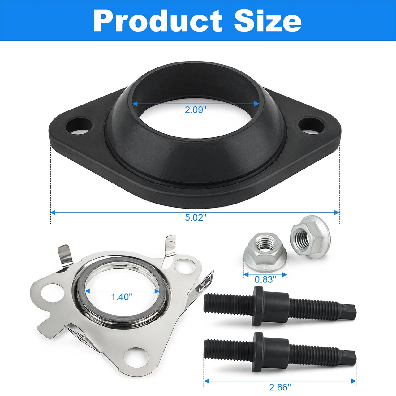 Exhaust Downpipe Adapter Flange Gasket Stud Kit For Ford Ecoboost 3.5L 2011-2021