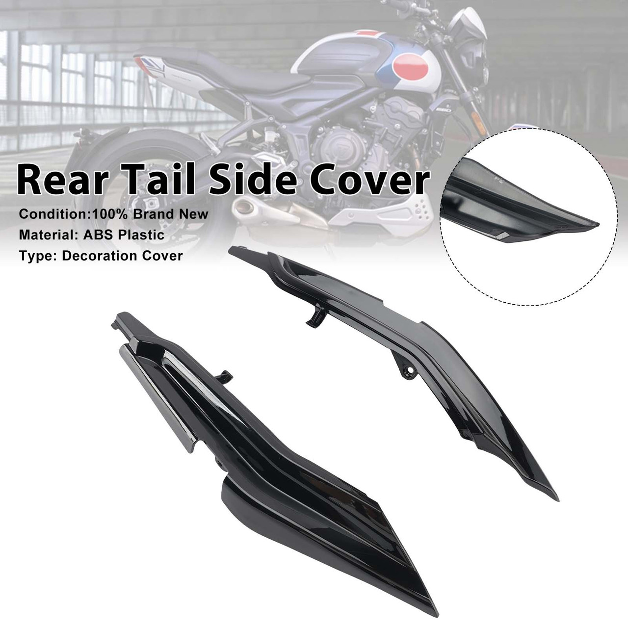 Rear Seat Side Cowl Cover Fairing For Trident 660 2022-2025 Black