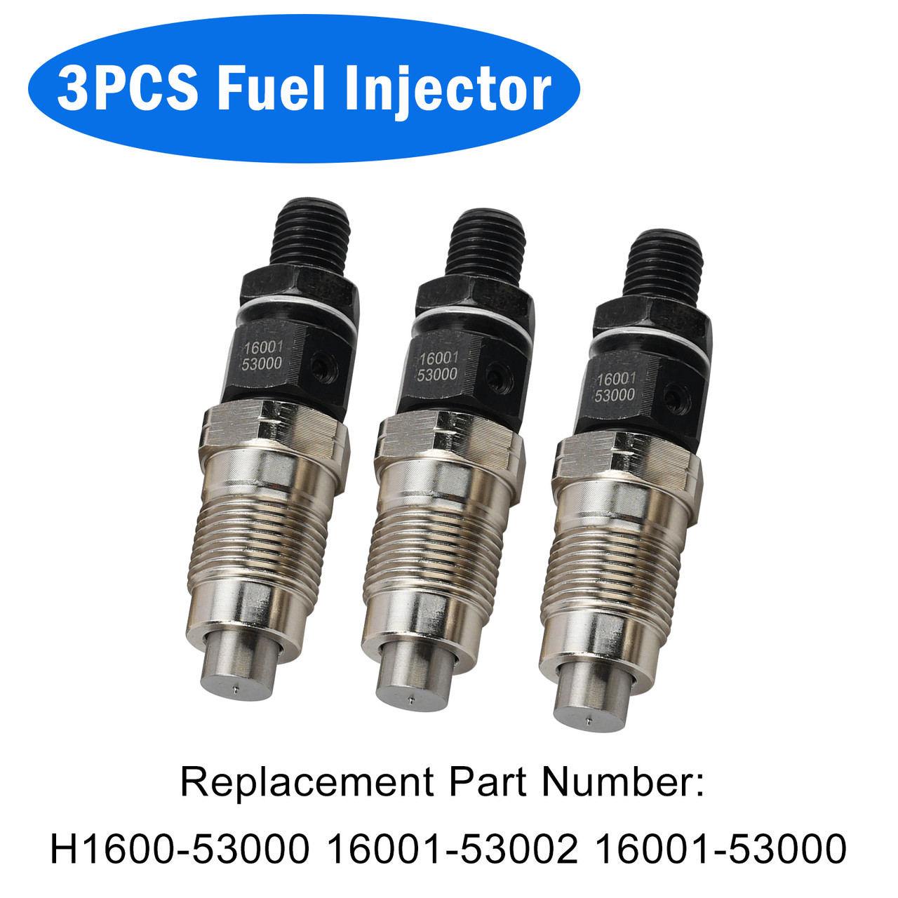 3PCS Fuel Injector For Kubota D722 H1600-53000 16001-53002 16001-53000