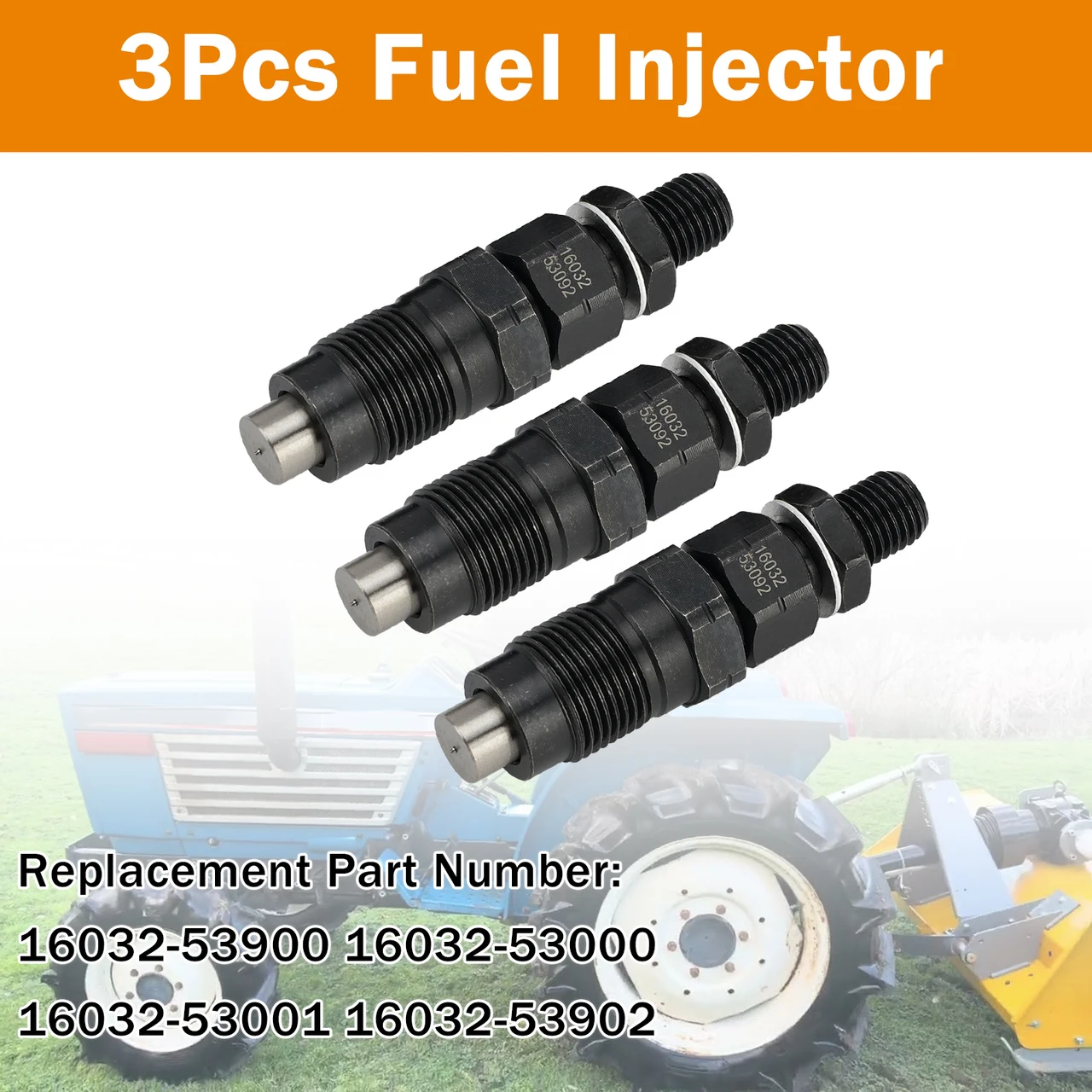 3Pcs 16032-53000 16032-53902 Fuel Injectors For Kubota D905 D1005 D1105 V1205