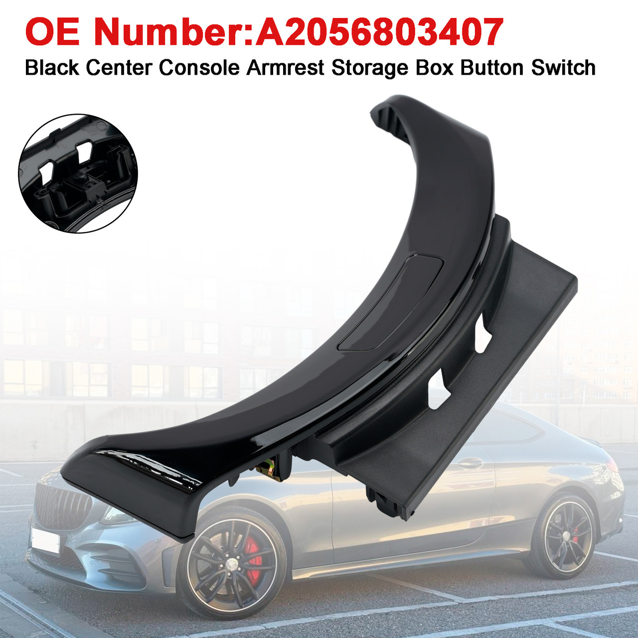 Black Center Armrest Box Button Switch A2056803407 For Benz W205 W253 2015-2020