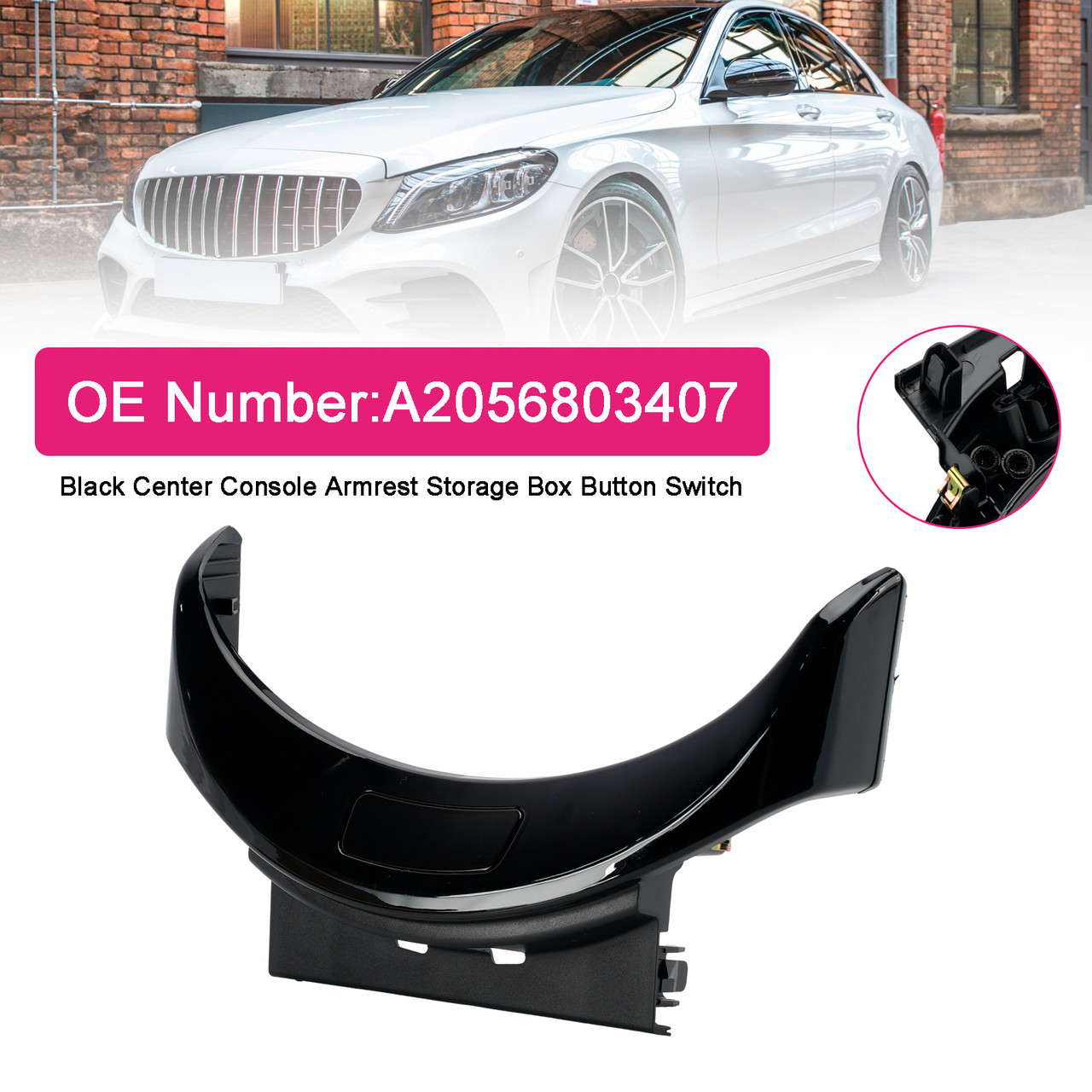 Black Center Armrest Box Button Switch A2056803407 For Benz W205 W253 2015-2020