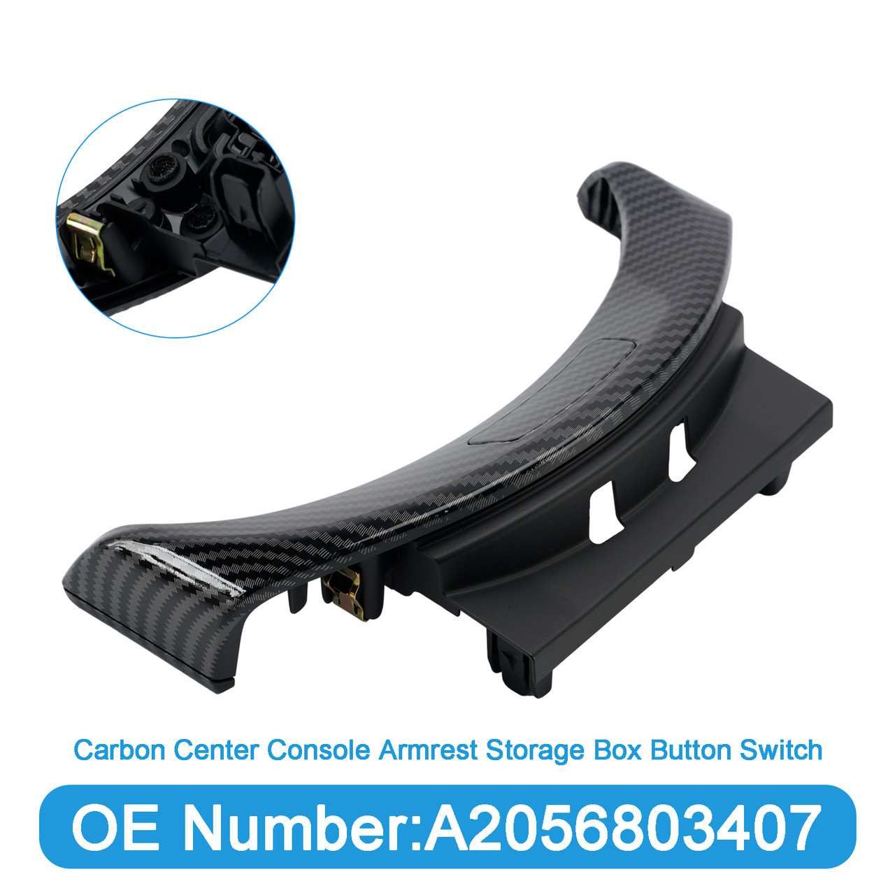 Carbon Center Armrest Box Button Switch A2056803407 For Benz W205 W253 2015-2020