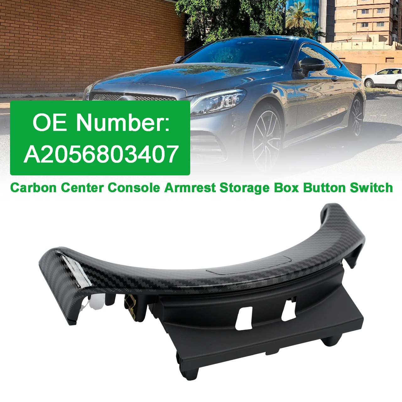 Carbon Center Armrest Box Button Switch A2056803407 For Benz W205 W253 2015-2020
