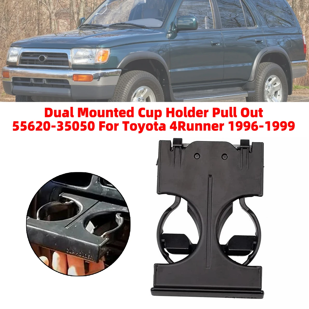 Dual Mounted Cup Holder Pull Out 55620-35050 For Toyota 4Runner 1996-1999