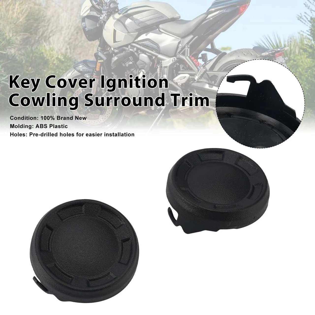 Key Cover Ignition Cowling Surround Trim for Trident 660 22-25 800 25-27 Black