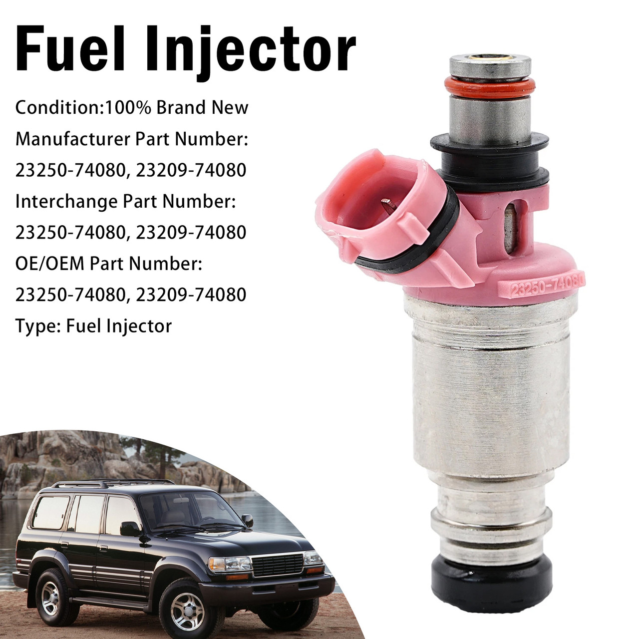 1Pcs Fuel Injector For Toyota Landcruiser 4.5L 1FZ-FE 92-95 23250-74080