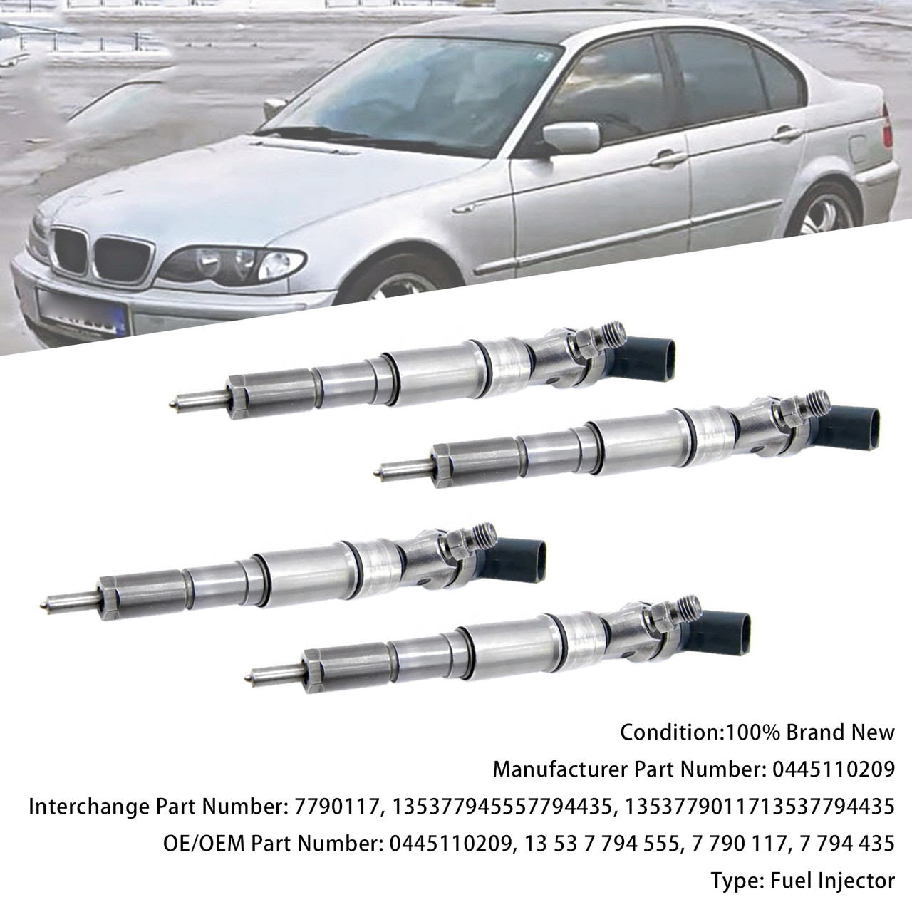 4Pcs Fuel Injector For BMW 1 3 5 7 2001-2007 X3 X5 2003-2006 0445110209